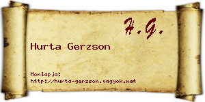 Hurta Gerzson névjegykártya